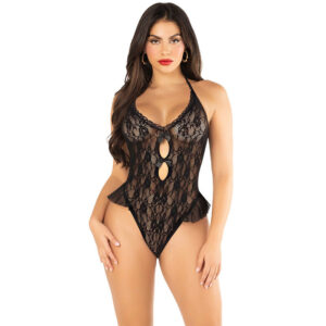 Leg Avenue - Body con Lazos y Volantes Negro