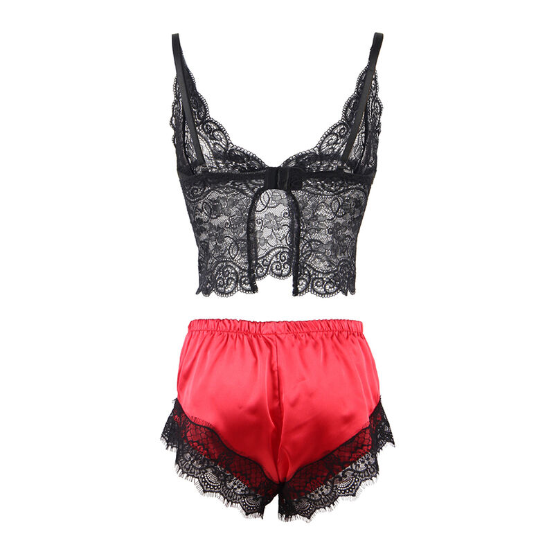Subblime - 953959 Pijama Sexy Saten Y Encaje Negro/Rojo 6 Subblime - 953959 Pijama Sexy Saten Y Encaje Negro/Rojo - Imagen 6
