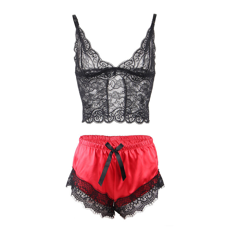 Subblime - 953959 Pijama Sexy Saten Y Encaje Negro/Rojo 5 Subblime - 953959 Pijama Sexy Saten Y Encaje Negro/Rojo - Imagen 5