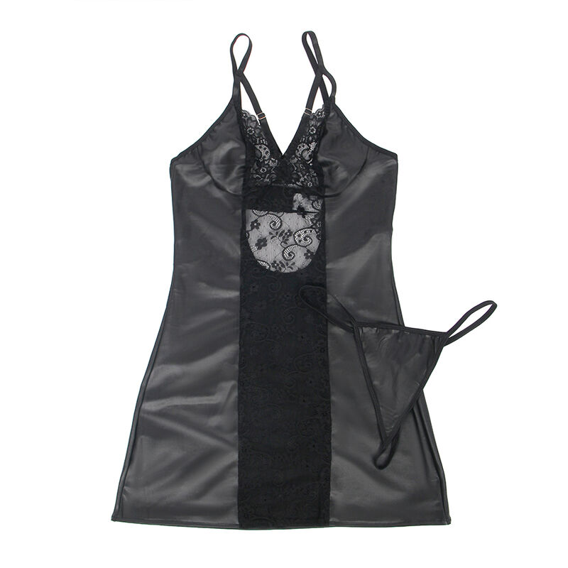 Subblime - 954178 Vestido + Tanga Cuero Negro 5 Subblime - 954178 Vestido + Tanga Cuero Negro - Imagen 5