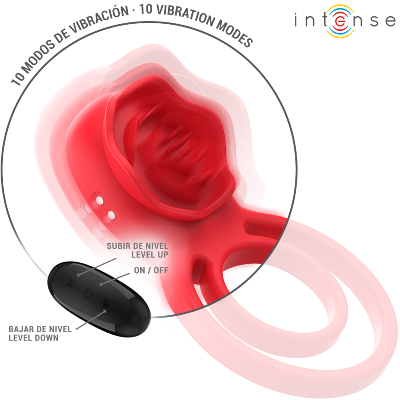 Intense - Gail Rosa Estimuladora 10 Vibraciones Rojo Control Remoto 2 Intense - Gail Rosa Estimuladora 10 Vibraciones Rojo Control Remoto - Imagen 2