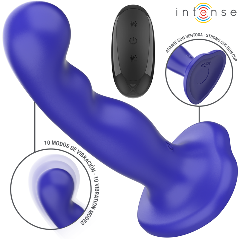 Intense - Shorty Vibrador Con Ventosa Azul Control Remoto 1 Intense - Shorty Vibrador Con Ventosa Azul Control Remoto