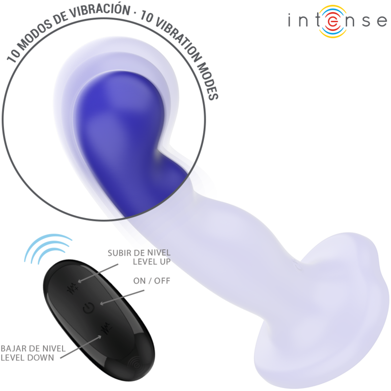 Intense - Shorty Vibrador Con Ventosa Azul Control Remoto 3 Intense - Shorty Vibrador Con Ventosa Azul Control Remoto - Imagen 3