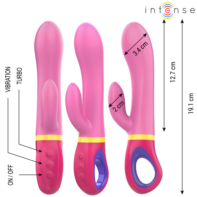 Intense - Daphne Vibrador Rabbit Rosa 2 Intense - Daphne Vibrador Rabbit Rosa - Imagen 2