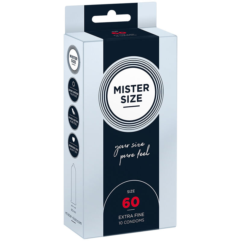 Mister Size - Preservativos Talla Xl 60 Mm (10 Unidades) 1 Mister Size - Preservativos Talla Xl 60 Mm (10 Unidades)