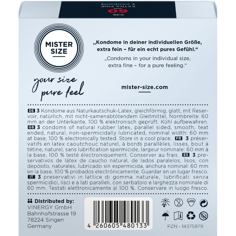 Mister Size - Preservativos Talla Xl 60 Mm (3 Unidades) 3 Mister Size - Preservativos Talla Xl 60 Mm (3 Unidades) - Imagen 3