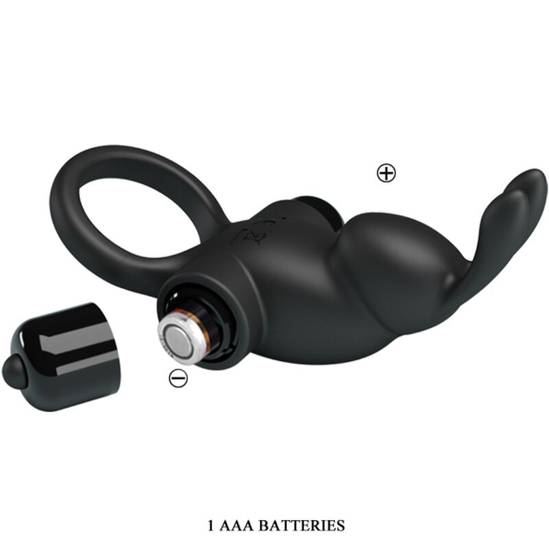 Pretty Love - Anillo Vibrador + Estimulador Rabbit Clítoris 10 Vibraciones Negro 5 Pretty Love - Anillo Vibrador + Estimulador Rabbit Clítoris 10 Vibraciones Negro - Imagen 5