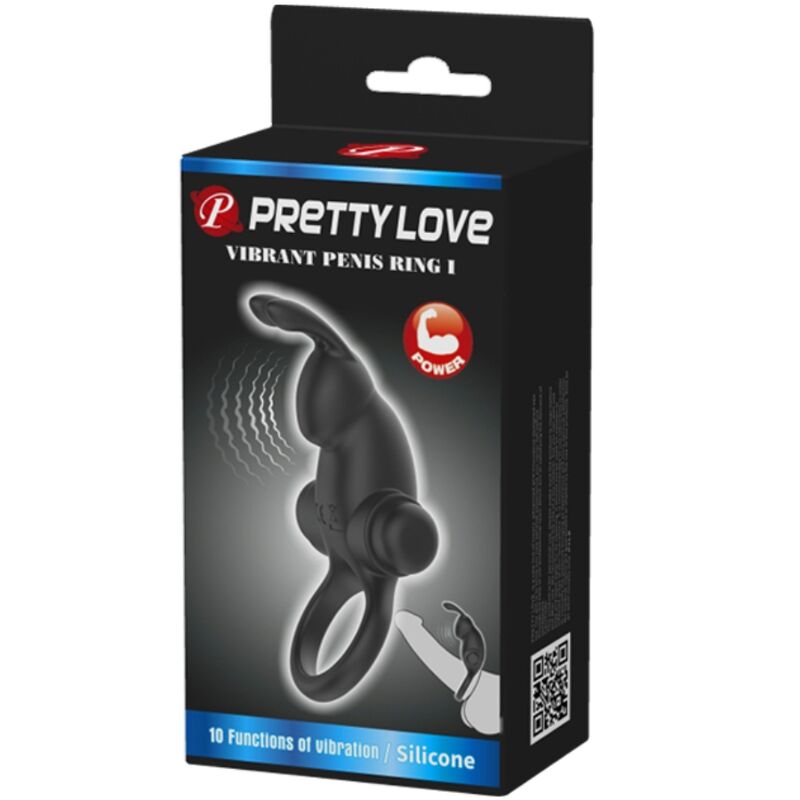 Pretty Love - Anillo Vibrador + Estimulador Rabbit Clítoris 10 Vibraciones Negro 6 Pretty Love - Anillo Vibrador + Estimulador Rabbit Clítoris 10 Vibraciones Negro - Imagen 6