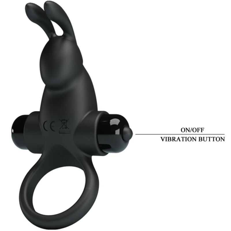 Pretty Love - Anillo Vibrador + Estimulador Rabbit Clítoris 10 Vibraciones Negro 4 Pretty Love - Anillo Vibrador + Estimulador Rabbit Clítoris 10 Vibraciones Negro - Imagen 4