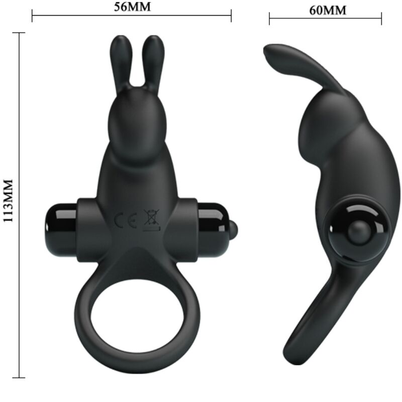 Pretty Love - Anillo Vibrador + Estimulador Rabbit Clítoris 10 Vibraciones Negro 3 Pretty Love - Anillo Vibrador + Estimulador Rabbit Clítoris 10 Vibraciones Negro - Imagen 3