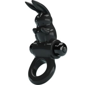 Pretty Love - Exciting Ring Anillo Vibrador Rabbit 10 Vibraciones Negro