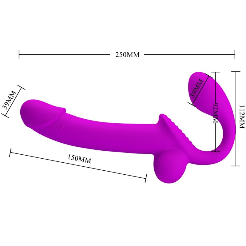 Pretty Love - Kelpie Estimulador Strap-On Doble Morado 4 Pretty Love - Kelpie Estimulador Strap-On Doble Morado - Imagen 4