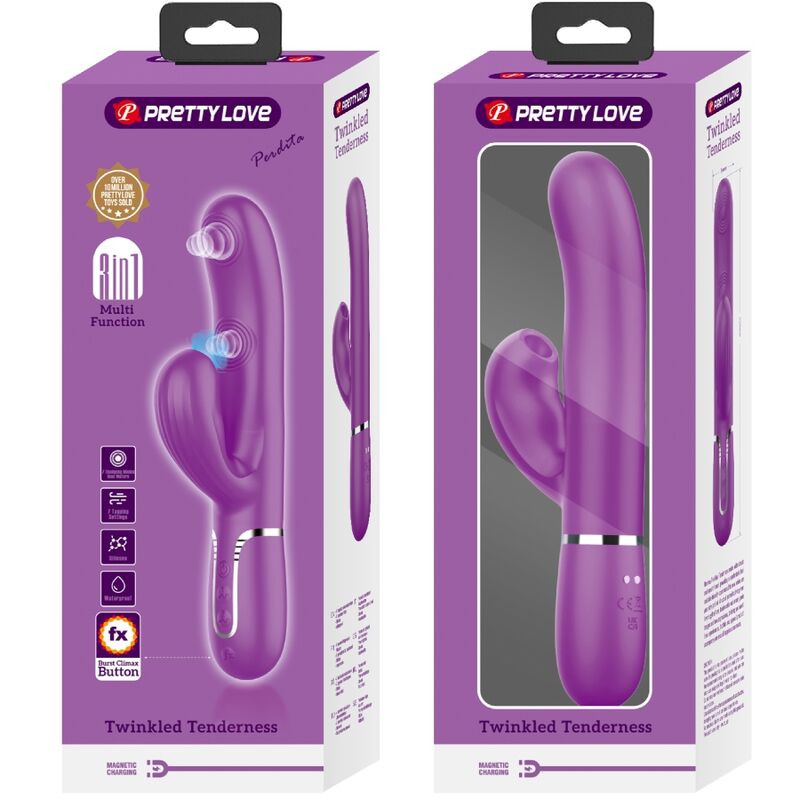 Pretty Love - Perlita Vibrador Rabbit Multifunción 3 En 1 Morado 8 Pretty Love - Perlita Vibrador Rabbit Multifunción 3 En 1 Morado - Imagen 8