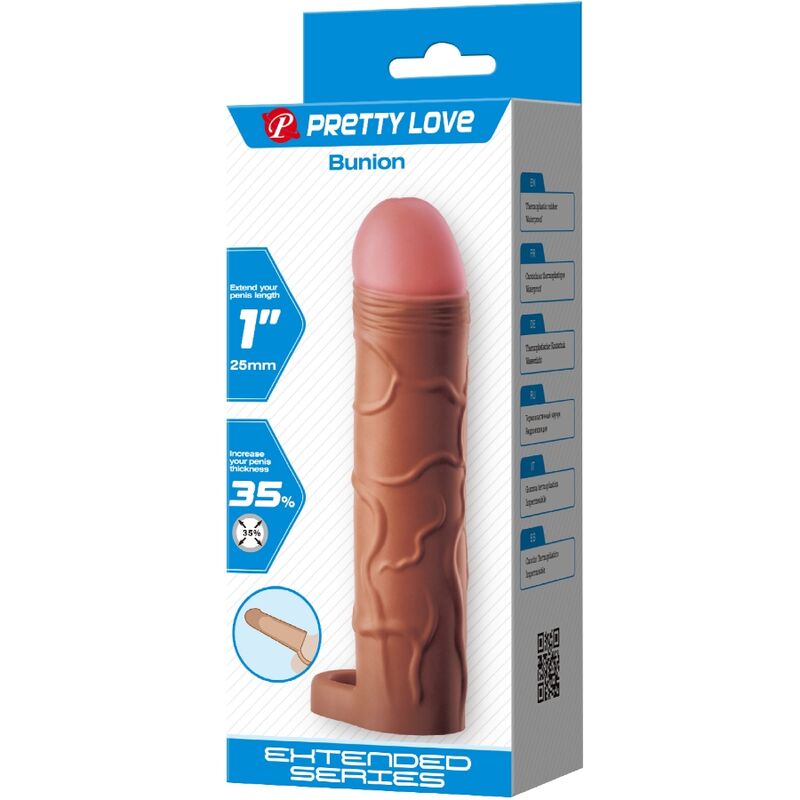 Pretty Love - Bunion Funda Para Pene Con Extensión De 2.5 Cm Mulato 7 Pretty Love - Bunion Funda Para Pene Con Extensión De 2.5 Cm Mulato - Imagen 7