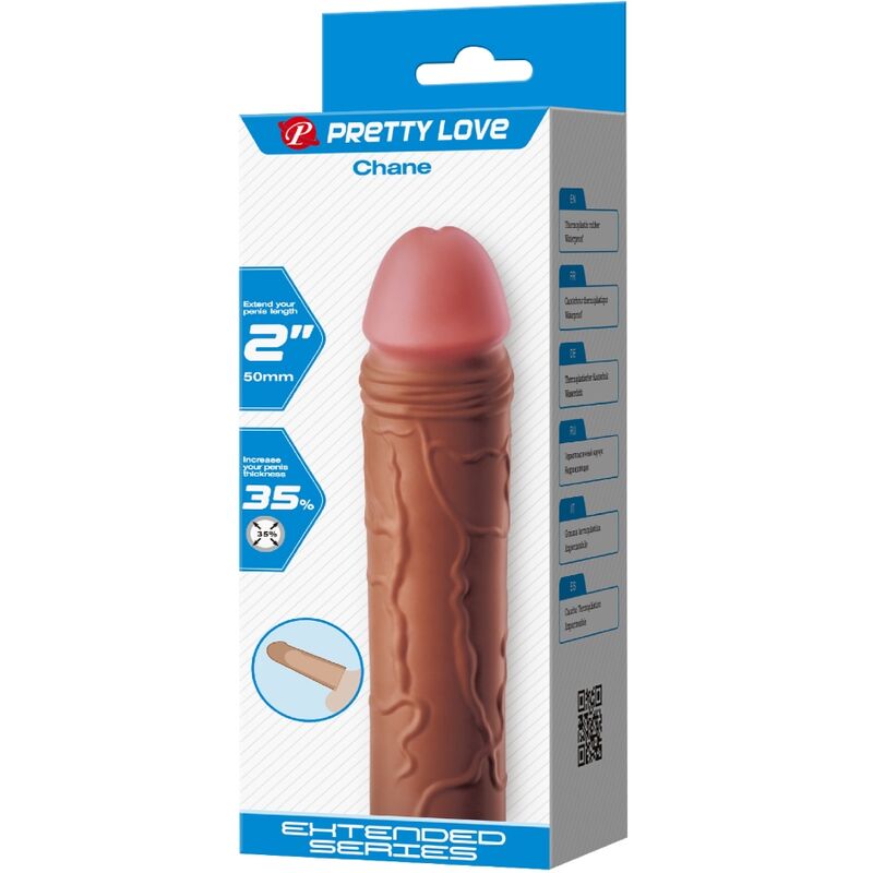 Pretty Love - Chane Funda Para Pene Con Extensión De 5 Cm Mulato 7 Pretty Love - Chane Funda Para Pene Con Extensión De 5 Cm Mulato - Imagen 7