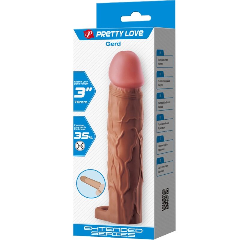 Pretty Love - Gerd Funda Para Pene Con Extensión De 7.6 Cm Mulato 8 Pretty Love - Gerd Funda Para Pene Con Extensión De 7.6 Cm Mulato - Imagen 8