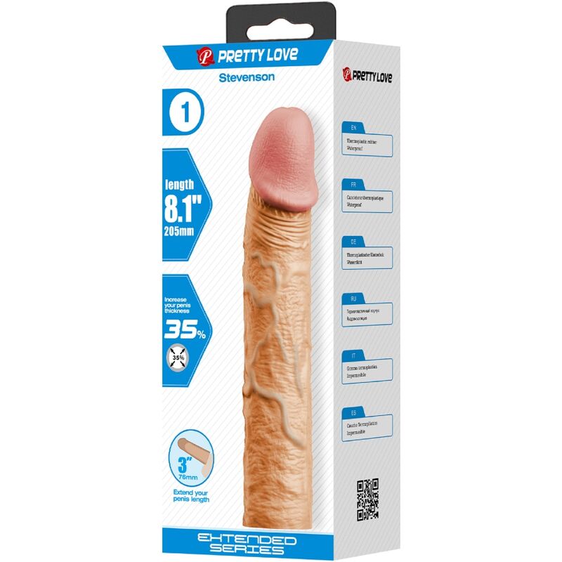 Pretty Love - Stevenson Funda Pene Con Extensión De 7.6 Cm Natural 5 Pretty Love - Stevenson Funda Pene Con Extensión De 7.6 Cm Natural - Imagen 5