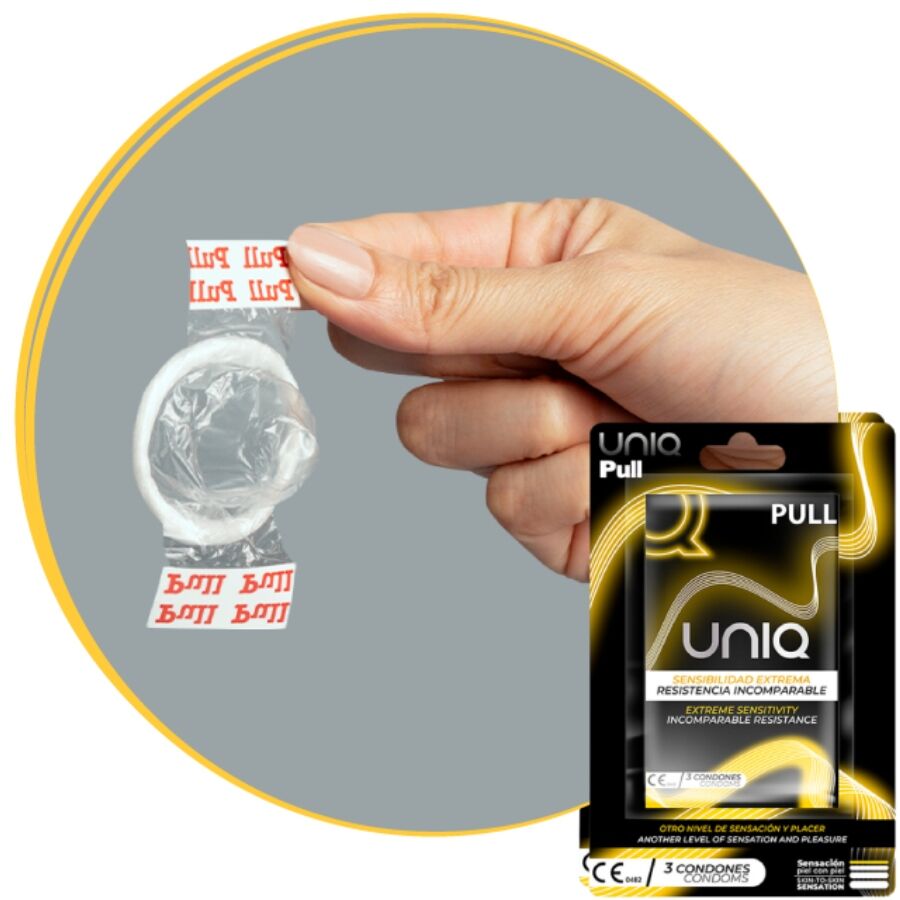 Uniq - Pull Preservativos Con Tiras Sin Látex 3 Unidades 2 Uniq - Pull Preservativos Con Tiras Sin Látex 3 Unidades - Imagen 2