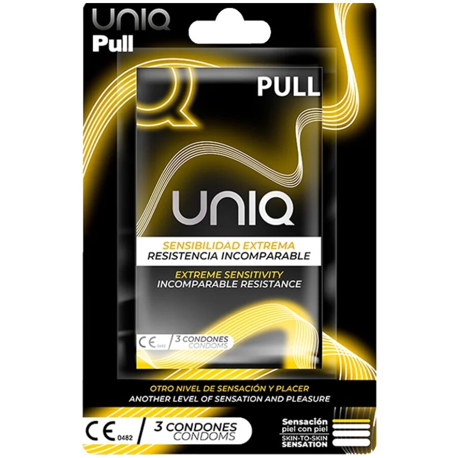 Uniq - Pull Preservativos Con Tiras Sin Látex 3 Unidades 1 Uniq - Pull Preservativos Con Tiras Sin Látex 3 Unidades