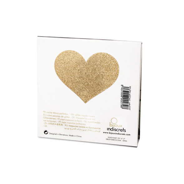 Bijoux - Indiscrets Pezoneras Flash Corazón Dorado 3 Bijoux - Indiscrets Pezoneras Flash Corazón Dorado - Imagen 3