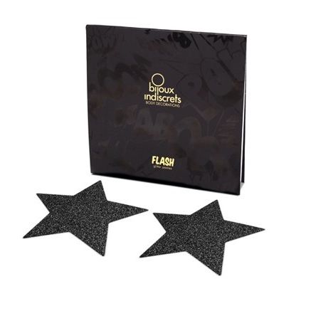 Bijoux - Indiscrets Pezoneras Flash Estrella Negro 2 Bijoux - Indiscrets Pezoneras Flash Estrella Negro - Imagen 2