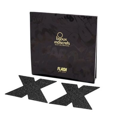 Bijoux - Indiscrets Pezoneras Flash Cruz Negro 2 Bijoux - Indiscrets Pezoneras Flash Cruz Negro - Imagen 2
