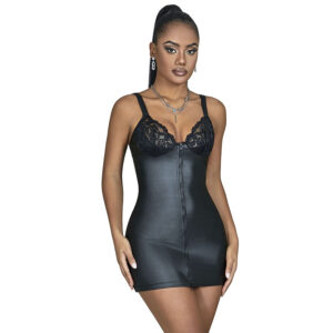 Subblime - 957568 Vestido de Cuero con Cremallera Negro
