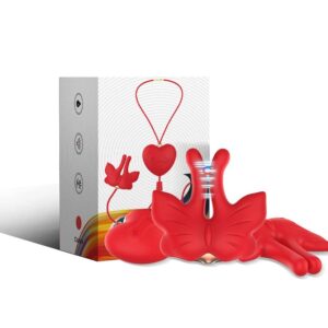 Armony - Pinzas para Pezones Magnética con Vibración Forma Mariposa Rojo