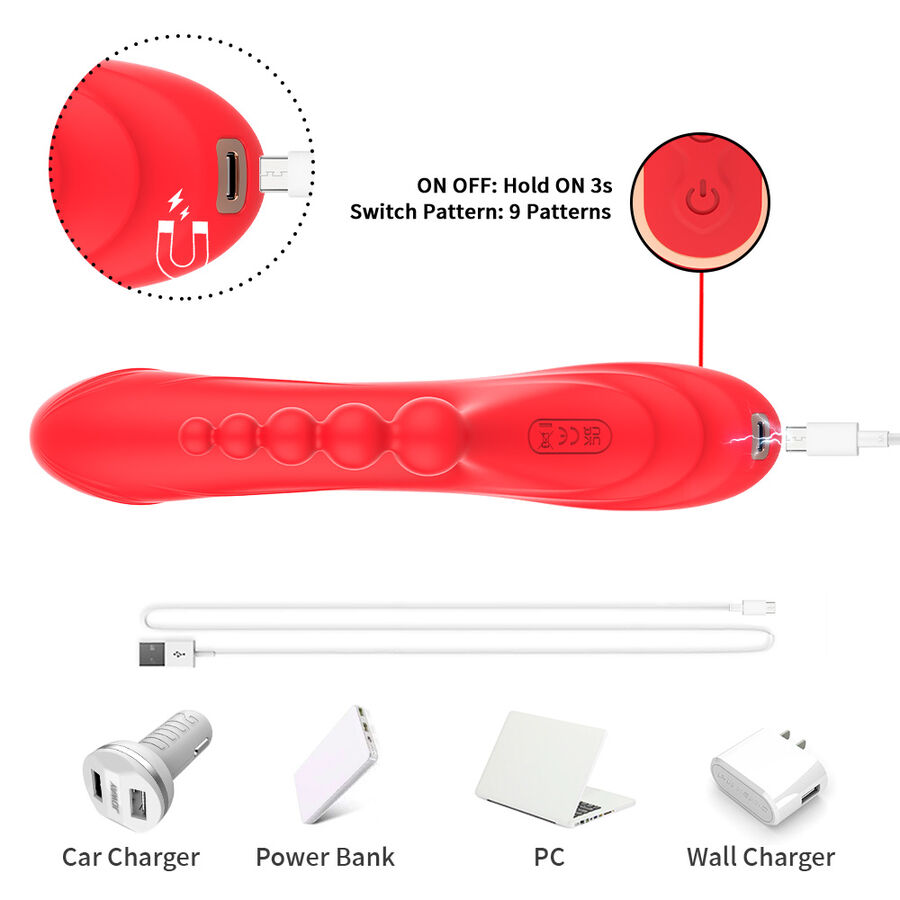 Armony - Vibrador Estimulador Punto G Y Clítoris Rojo 9 Armony - Vibrador Estimulador Punto G Y Clítoris Rojo - Imagen 9