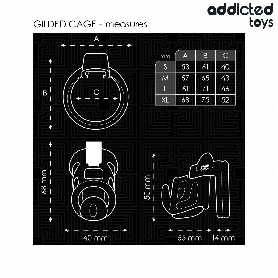 Addicted Toys Locked - Gilden Cage Jaula Para Pene De Silicona 8,5 Cm 5 Addicted Toys Locked - Gilden Cage Jaula Para Pene De Silicona 8,5 Cm - Imagen 5