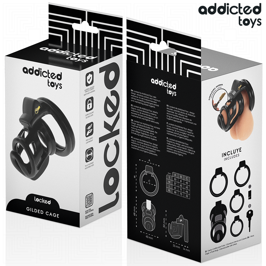 Addicted Toys Locked - Gilden Cage Jaula Para Pene De Silicona 8,5 Cm 6 Addicted Toys Locked - Gilden Cage Jaula Para Pene De Silicona 8,5 Cm - Imagen 6