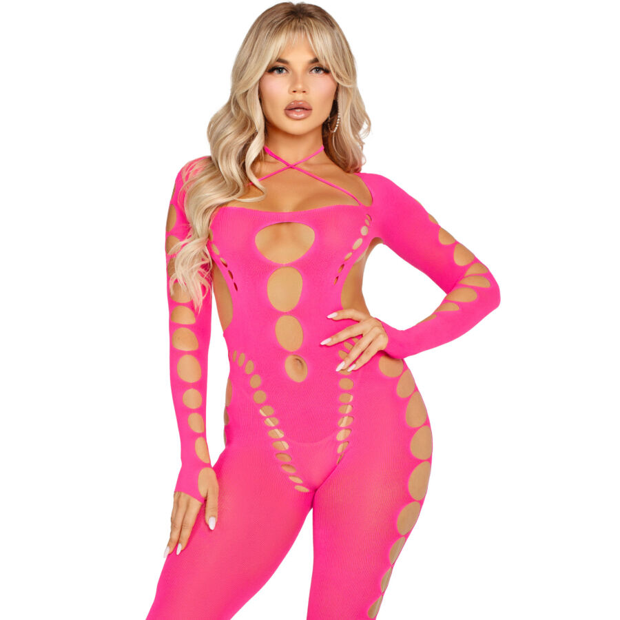 Leg Avenue - Bodystocking Rosa Con Espalda Abierta 4 Leg Avenue - Bodystocking Rosa Con Espalda Abierta - Imagen 4