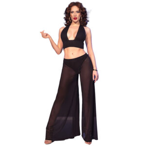 Chilirose - Cr 4857 Set Top y Pantalones Negro