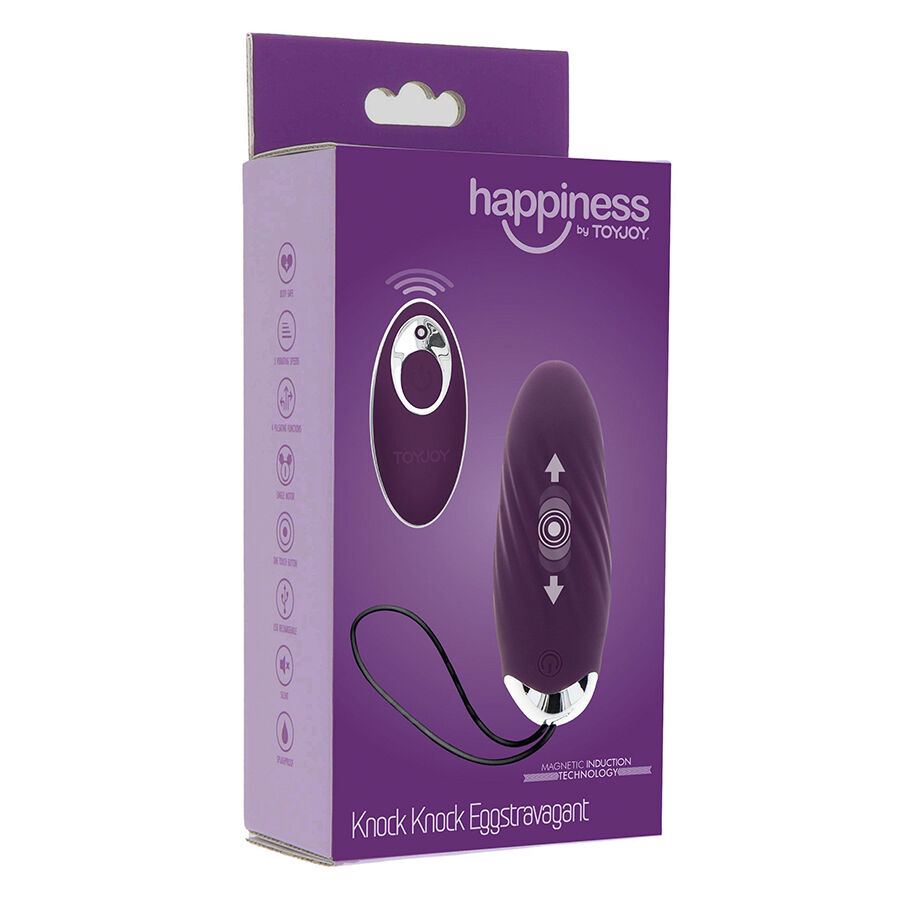 Toyjoy - Happiness Knock Knock Eggstavagant Vibrador Con Control Remoto Morado 7 Toyjoy - Happiness Knock Knock Eggstavagant Vibrador Con Control Remoto Morado - Imagen 7