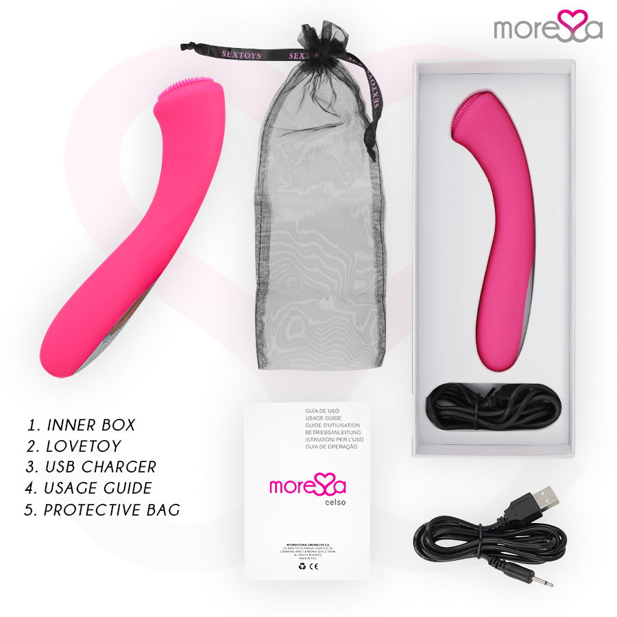 Moressa - Celso Masajeador Duo Punto G Y Suero Pelvico Premium Silicone Recargable 6 Moressa - Celso Masajeador Duo Punto G Y Suero Pelvico Premium Silicone Recargable - Imagen 6