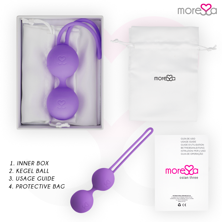 Moressa - Osian Three Entrenamiento Suelo Pelvico 85 Gr Premium Silicona Lila 6 Moressa - Osian Three Entrenamiento Suelo Pelvico 85 Gr Premium Silicona Lila - Imagen 6