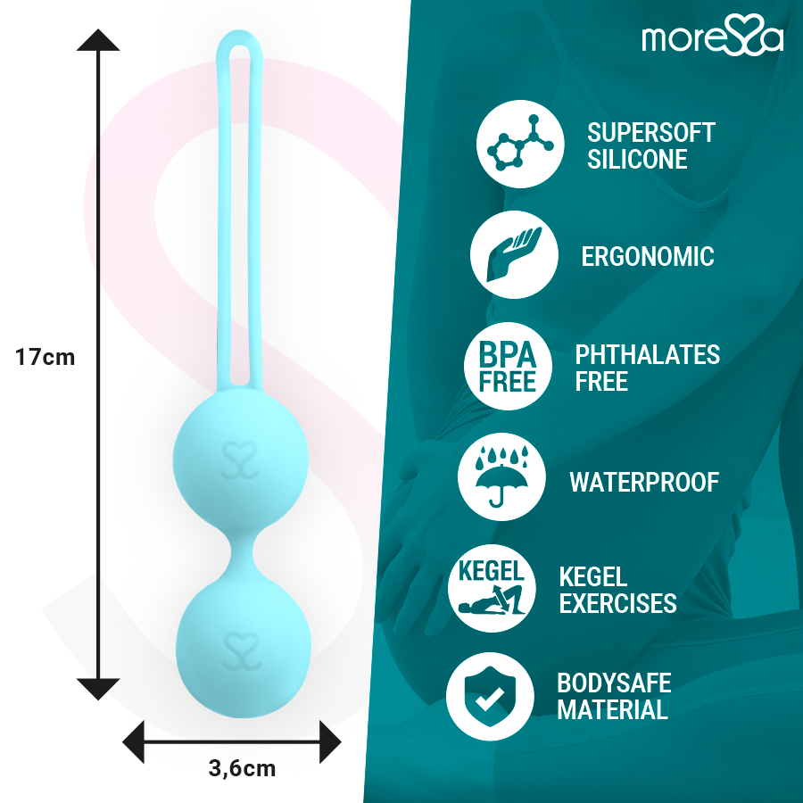 Moressa - Osian Three Entrenamiento Suelo Pelvico 85 Gr Premium Silicona Turquesa 4 Moressa - Osian Three Entrenamiento Suelo Pelvico 85 Gr Premium Silicona Turquesa - Imagen 4