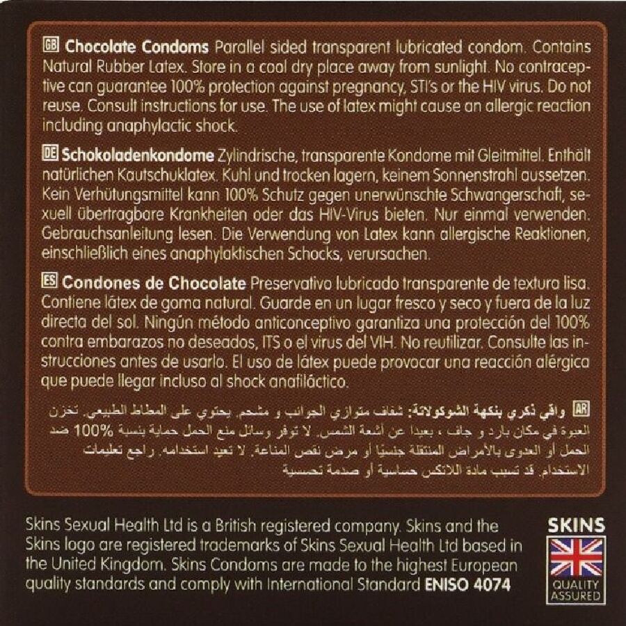 Skins - Preservativos Premium Sabor Chocolate Pack 4 4 Skins - Preservativos Premium Sabor Chocolate Pack 4 - Imagen 4