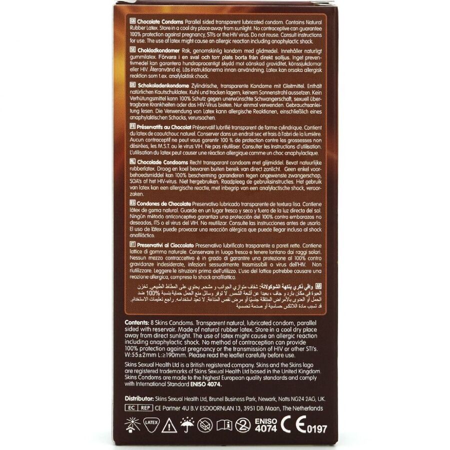 Skins - Preservativos Premium Sabor Chocolate Pack 8 4 Skins - Preservativos Premium Sabor Chocolate Pack 8 - Imagen 4