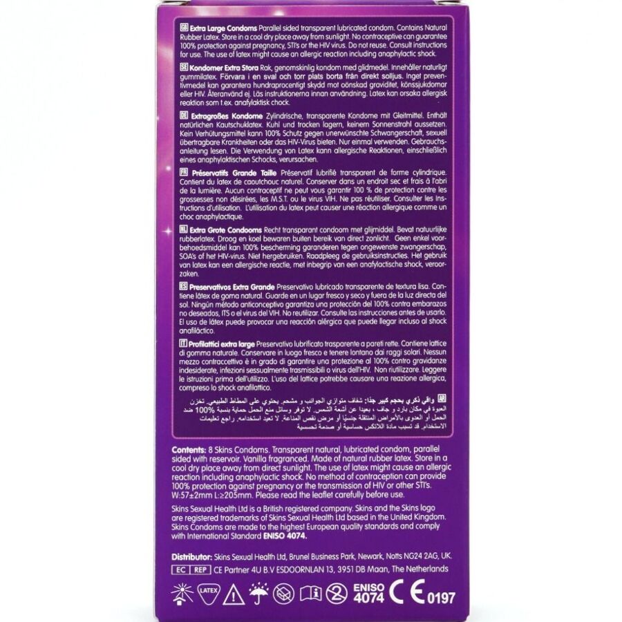 Skins - Tamaño Xl Preservativos Premium Pack 8 4 Skins - Tamaño Xl Preservativos Premium Pack 8 - Imagen 4