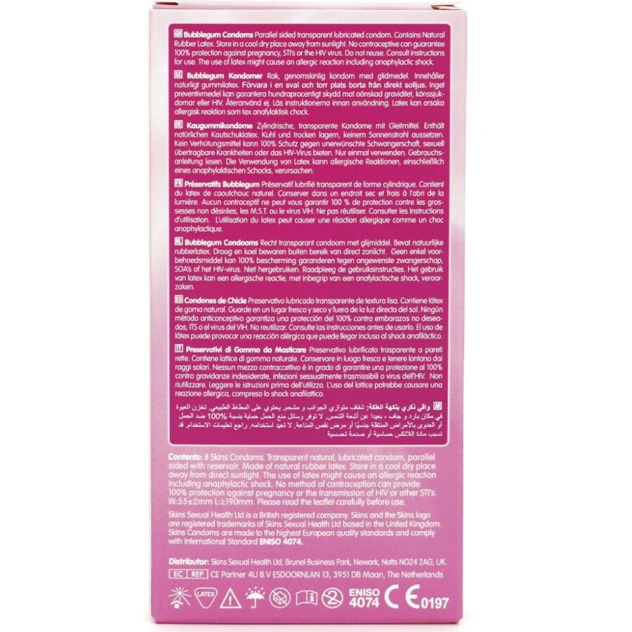 Skins - Preservativos Premium Sabor Chicle Pack 8 4 Skins - Preservativos Premium Sabor Chicle Pack 8 - Imagen 4