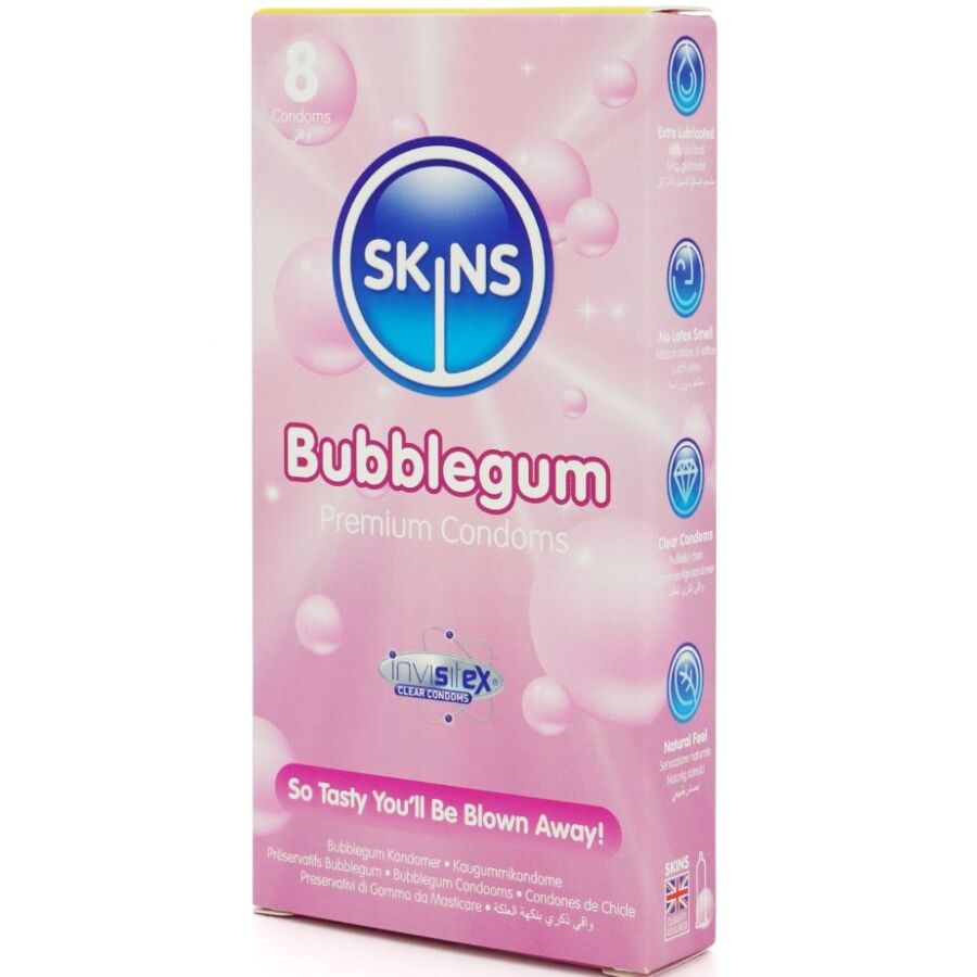 Skins - Preservativos Premium Sabor Chicle Pack 8 2 Skins - Preservativos Premium Sabor Chicle Pack 8 - Imagen 2