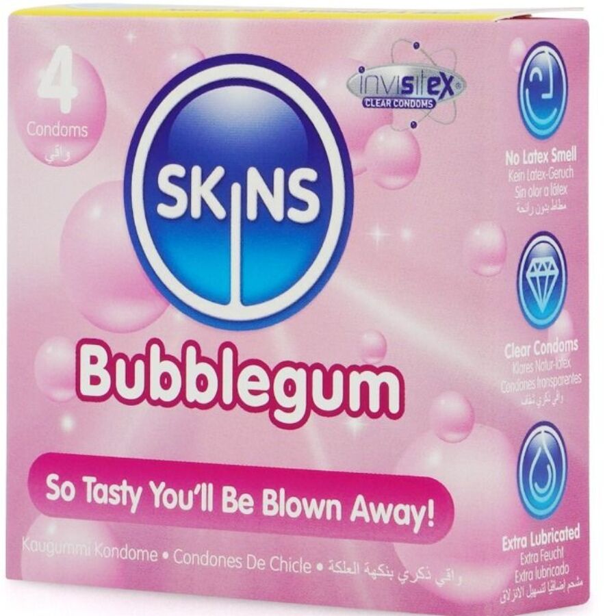 Skins - Preservativos Premium Sabor Chicle Pack 4 2 Skins - Preservativos Premium Sabor Chicle Pack 4 - Imagen 2