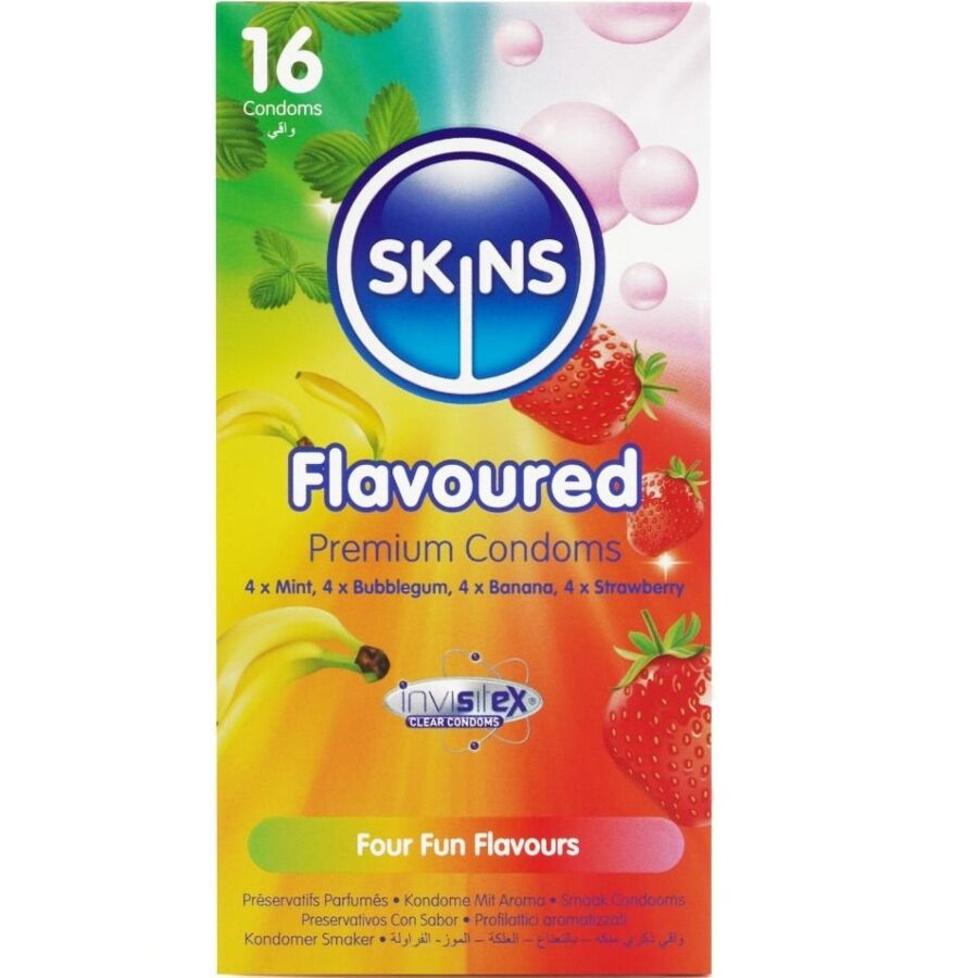 Skins - Multi Sabores Preservativos Premium Pack 16 1 Skins - Multi Sabores Preservativos Premium Pack 16