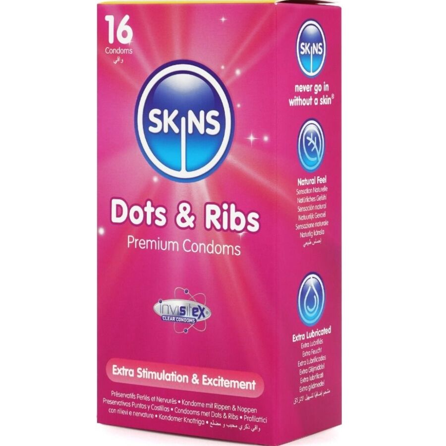 Skins - Dots &Amp; Ribs Preservativos Premium Pack 16 2 Skins - Dots &Amp; Ribs Preservativos Premium Pack 16 - Imagen 2