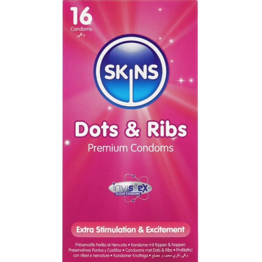 Skins - Dots &Amp; Ribs Preservativos Premium Pack 16 1 Skins - Dots &Amp; Ribs Preservativos Premium Pack 16