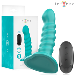 Intense - Buffy Vibrador Talla S Diseño en Espiral 10 Vibraciones Azul Control Remoto