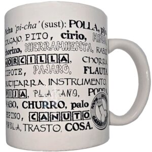 Diablo Picante - Taza Blanca de Sinónimos Pene 370 Ml