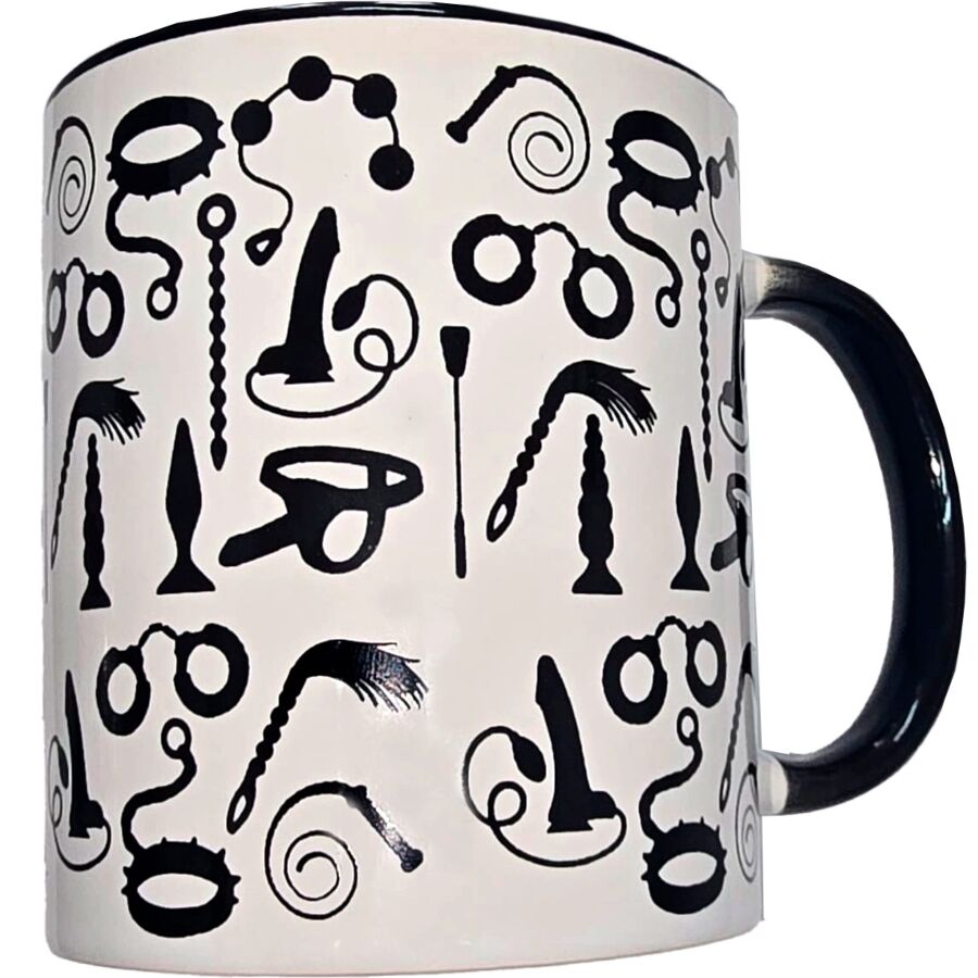 Diablo Picante - Taza Blanca Bondage &Amp; Asa Negra 370 Ml 1 Diablo Picante - Taza Blanca Bondage &Amp; Asa Negra 370 Ml