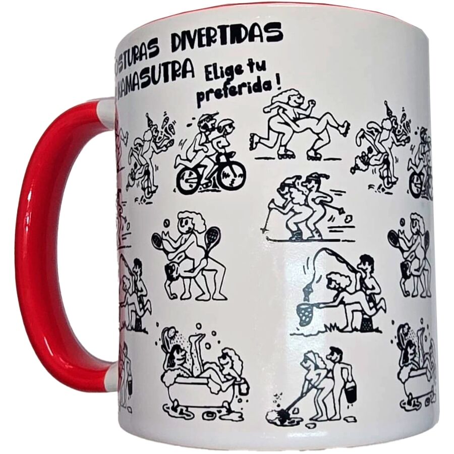 Diablo Picante - Taza Blanca Posturas Kamasutra &Amp; Asa Roja 370 Ml 1 Diablo Picante - Taza Blanca Posturas Kamasutra &Amp; Asa Roja 370 Ml